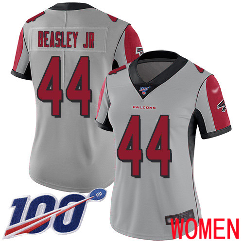 Atlanta Falcons Limited Silver Women Vic Beasley Jersey NFL Football #44 100th Season Inverted Legend->women nfl jersey->Women Jersey